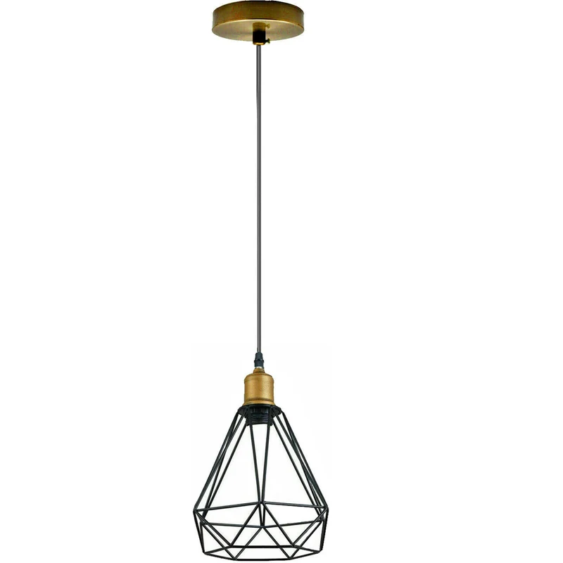 intage Käfigleuchte – Industrie Pendelleuchte Diamant Esstisch | E27 ~4072