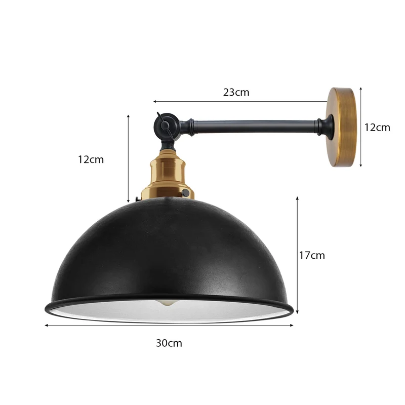 Industrie Vintage Nachttischleuchte – Industrie Wandleuchte Loft | Ø 30cm | E27 ~4070