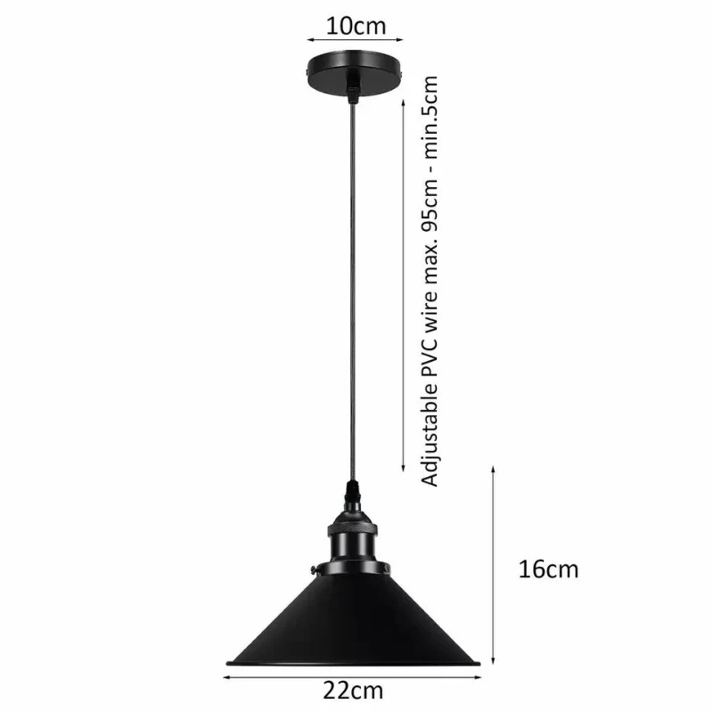 Vintage Pendelleuchte Schwarz 1- & 3-flammig Hängelampe ~3985