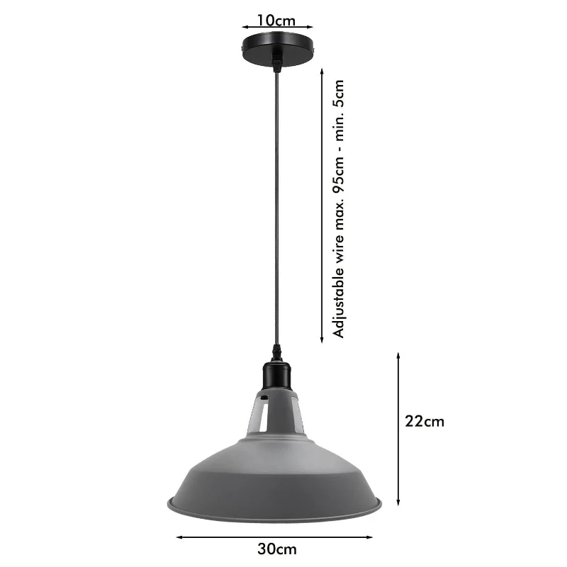 Farbige Vintage Pendelleuchte | Industriedesign E27 ~3953