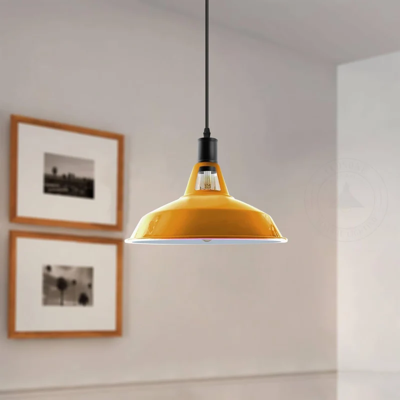Farbige Vintage Pendelleuchte | Industriedesign E27 ~3953