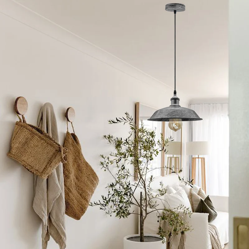 Retro Industrial Pendelleuchte E27 Metall Hängelampe für Kücheninsel ~3859