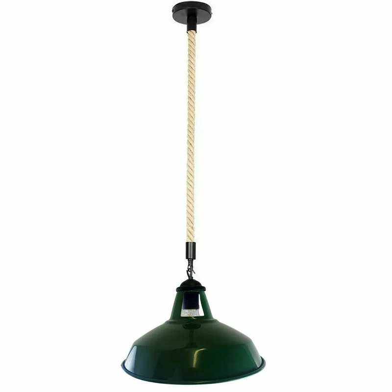 LEDSone Industrielle Hanfseil-Hängeleuchte mit Scheunenstil Pendelleuchte ~3821
