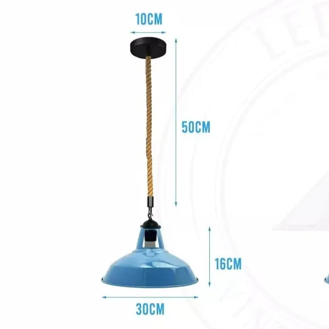LEDSone Industrielle Hanfseil-Hängeleuchte mit Scheunenstil Pendelleuchte ~3821