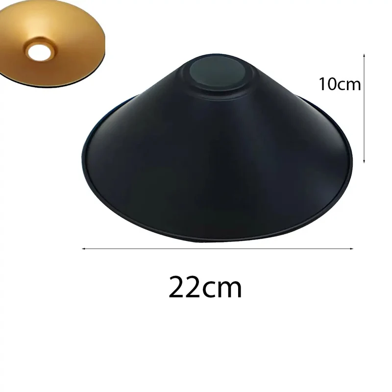 Industrie lampenschirm Set Schwarz Gold E27 | Metall Ersatzschirme einzeln ~3858