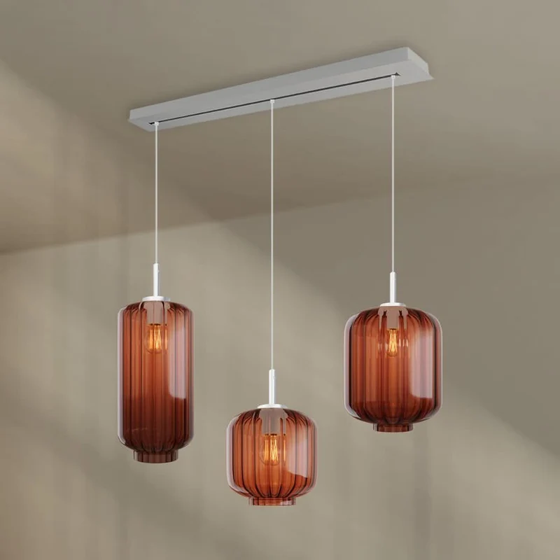 s.luce Velo Esstisch-Hängelampe 3-flammig 120cm Ø 18/20/25cm