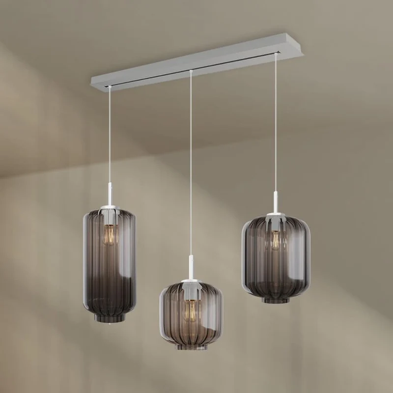 s.luce Velo Esstisch-Hängelampe 3-flammig 120cm Ø 18/20/25cm