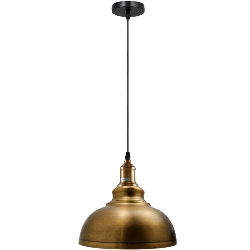 Antik Kupfer Pendelleuchte Halbkugel Retro Stil E27 ~3724