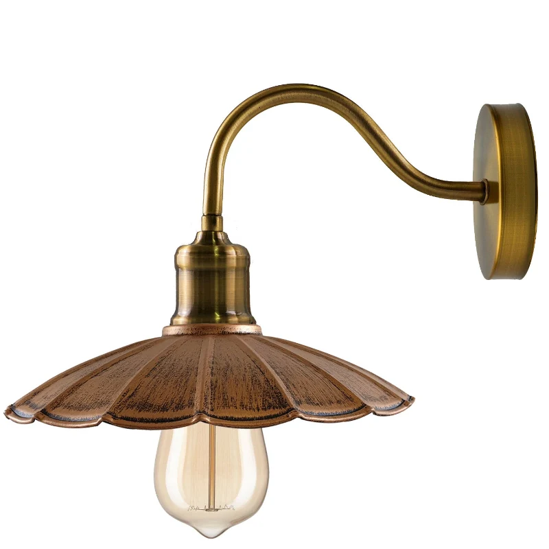 Vintage Wandleuchte Industrie gewellt LEDSONE Wandlampe ~3889