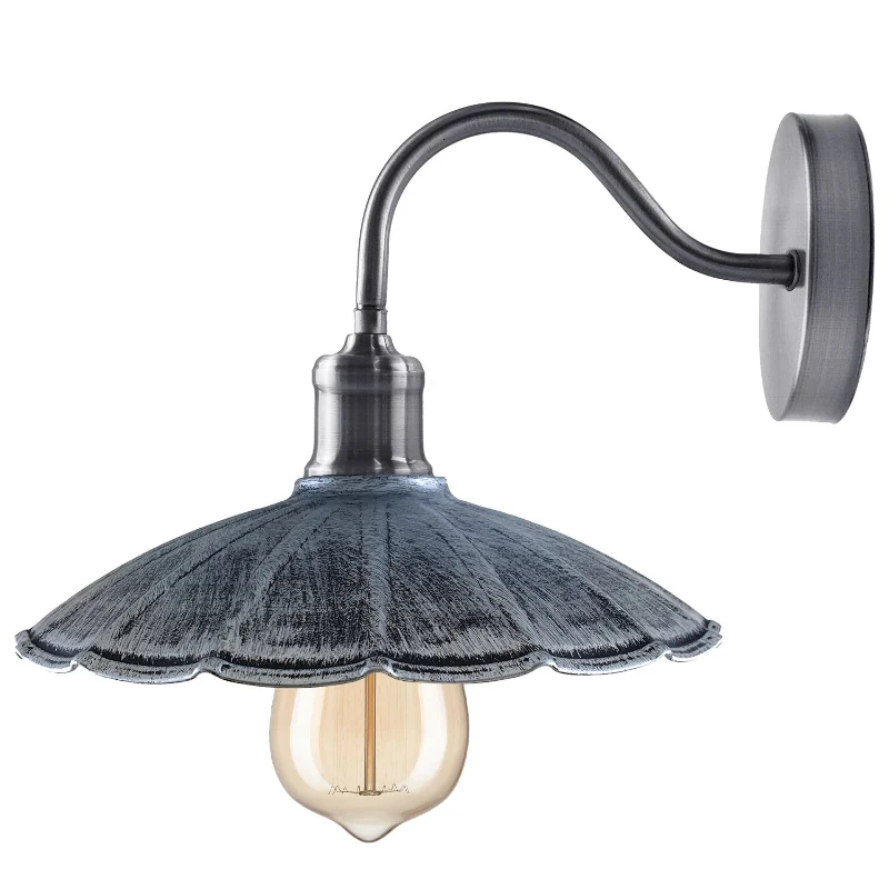 Vintage Wandleuchte Industrie gewellt LEDSONE Wandlampe ~3889