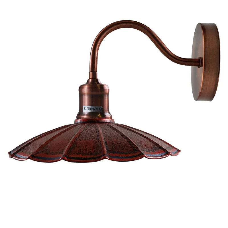 Vintage Wandleuchte Industrie gewellt LEDSONE Wandlampe ~3889
