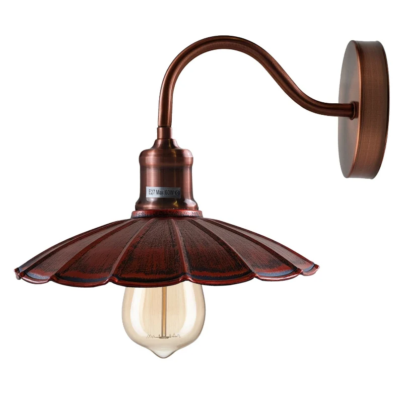 Vintage Wandleuchte Industrie gewellt LEDSONE Wandlampe ~3889