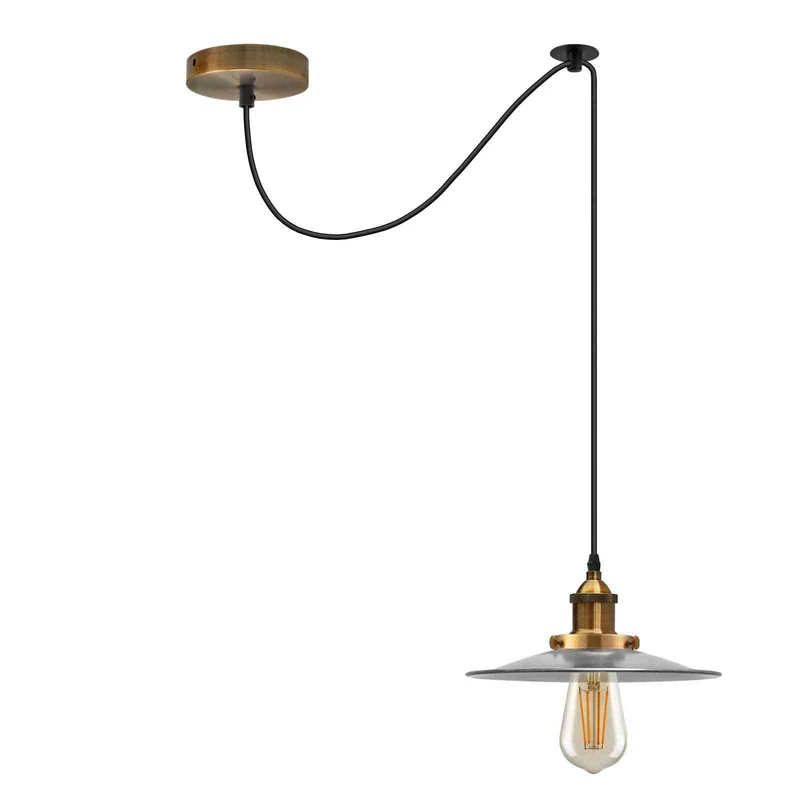 Vintage Fabriklampe – Dezentrale Teller Pendelleuchte | 2m | E27 ~3928