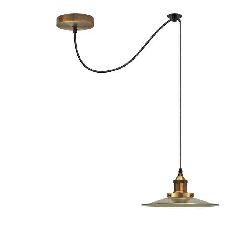 Vintage Fabriklampe – Dezentrale Teller Pendelleuchte | 2m | E27 ~3928