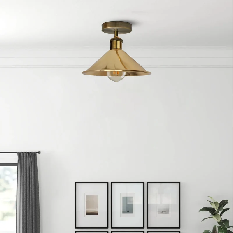 Unterputz Deckenleuchte – Vintage Trichter Deckenlampe Küche | Ø22cm | E27 ~3927