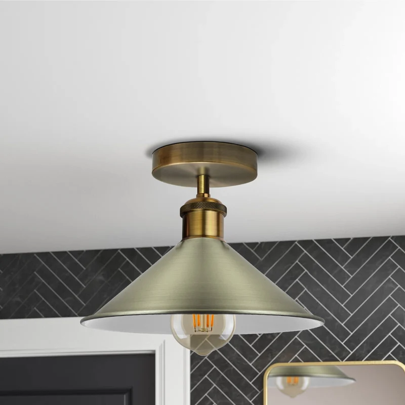 Unterputz Deckenleuchte – Vintage Trichter Deckenlampe Küche | Ø22cm | E27 ~3927