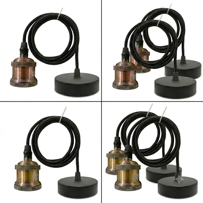 E27 Vintage Pendelleuchte Set | Retro Lampenaufhängung ~3845
