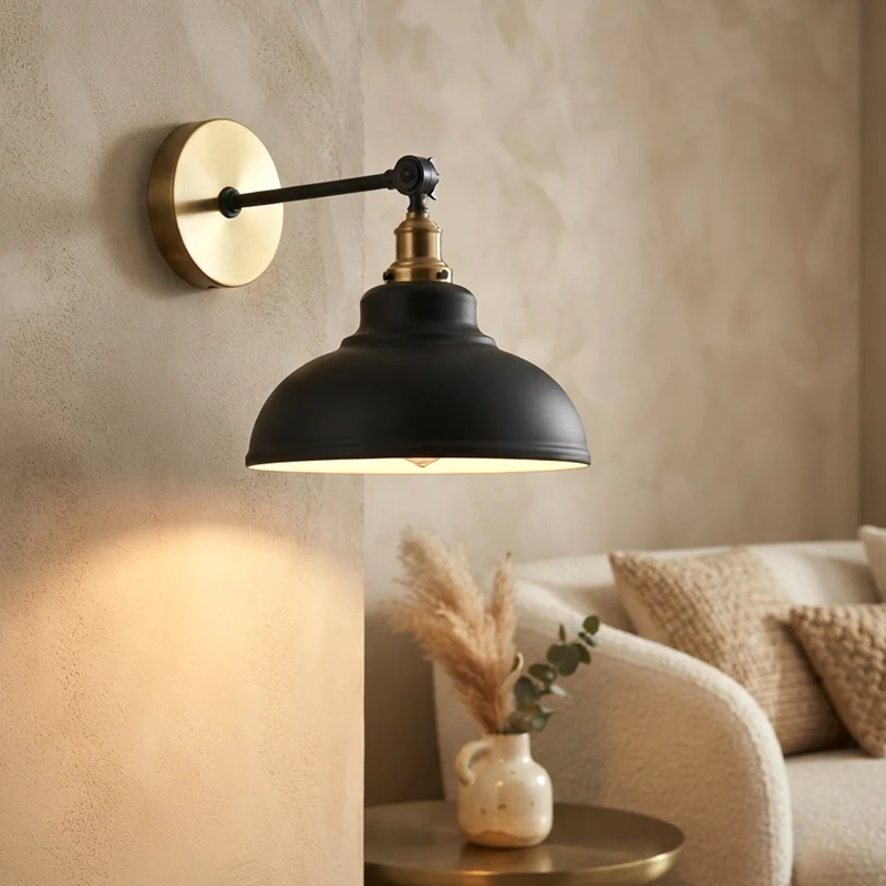 Verstellbare Wandleuchte – Vintage Werkstattlampe Industrie Wandlampe | Ø 29cm | E27 ~4060