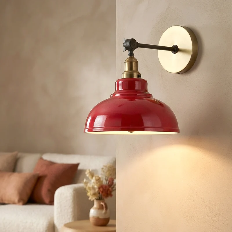 Verstellbare Wandleuchte – Vintage Werkstattlampe Industrie Wandlampe | Ø 29cm | E27 ~4060