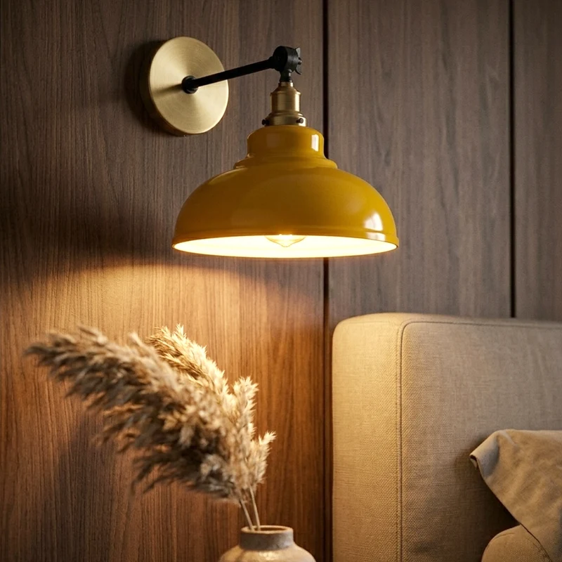 Verstellbare Wandleuchte – Vintage Werkstattlampe Industrie Wandlampe | Ø 29cm | E27 ~4060