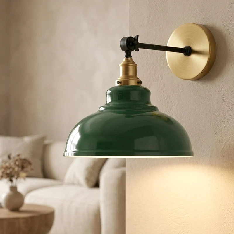Verstellbare Wandleuchte – Vintage Werkstattlampe Industrie Wandlampe | Ø 29cm | E27 ~4060
