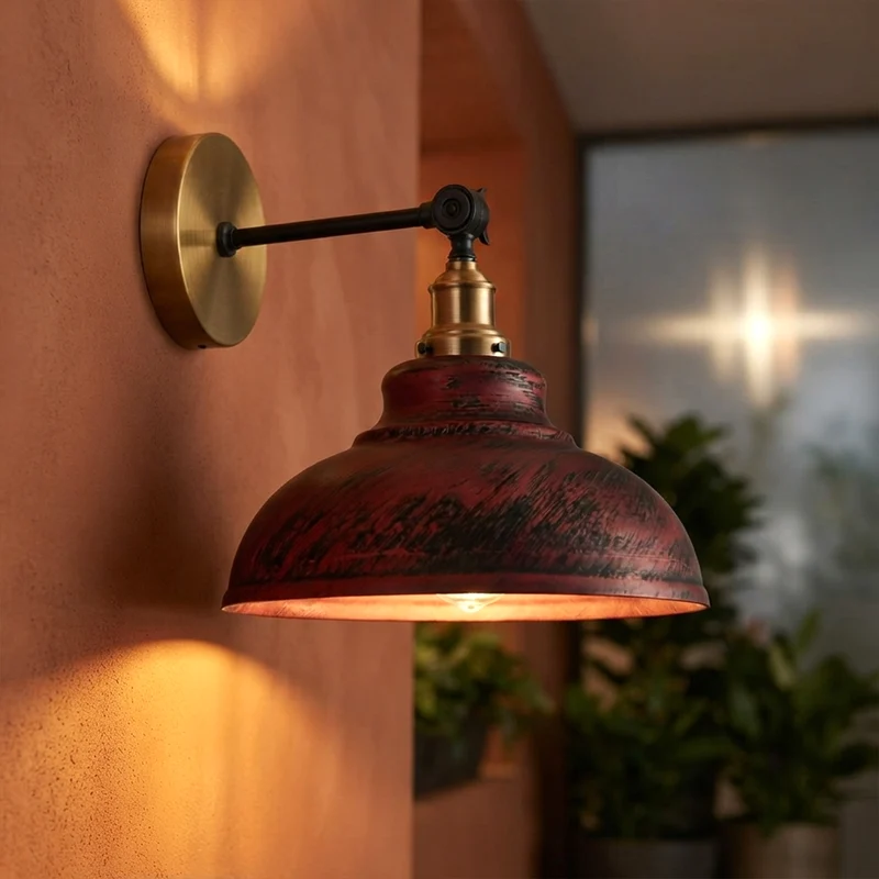 Verstellbare Wandleuchte – Vintage Werkstattlampe Industrie Wandlampe | Ø 29cm | E27 ~4060