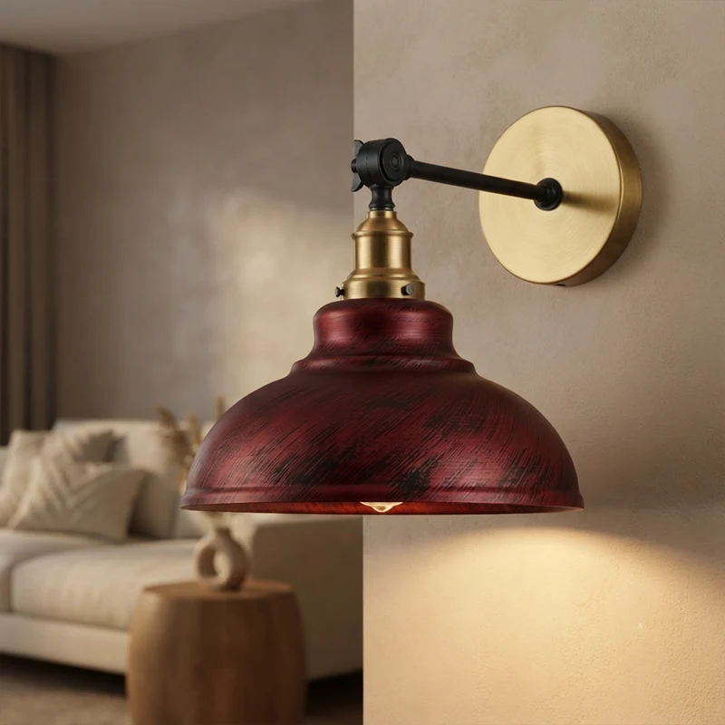 Verstellbare Wandleuchte – Vintage Werkstattlampe Industrie Wandlampe | Ø 29cm | E27 ~4060