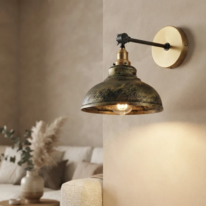 Verstellbare Wandleuchte – Vintage Werkstattlampe Industrie Wandlampe | Ø 29cm | E27 ~4060