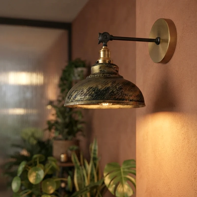 Verstellbare Wandleuchte – Vintage Werkstattlampe Industrie Wandlampe | Ø 29cm | E27 ~4060