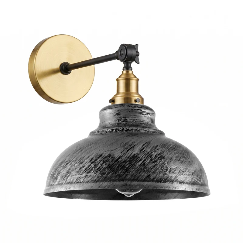 Verstellbare Wandleuchte – Vintage Werkstattlampe Industrie Wandlampe | Ø 29cm | E27 ~4060