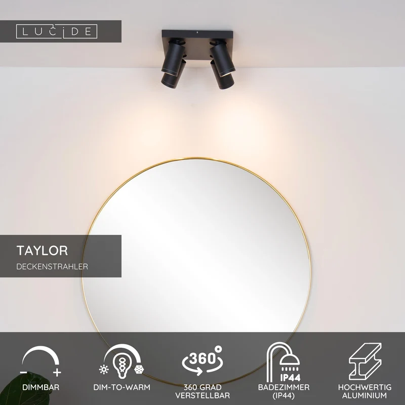 LED-Deckenstrahler Taylor 4-flammig dimmbar IP44