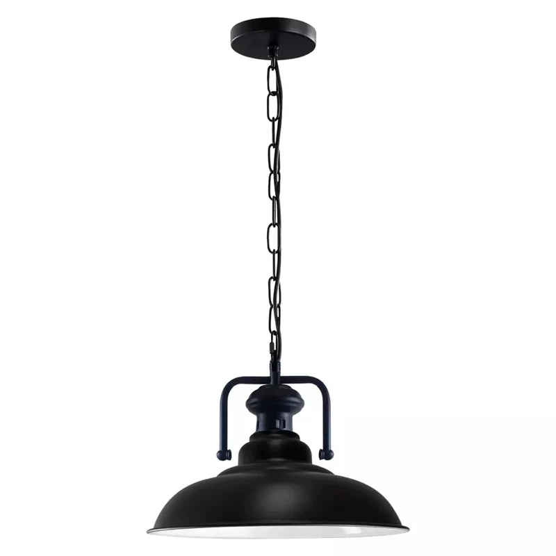 Vintage Pendelleuchte Schwarz Ø32cm Höhenverstellbar ~3718