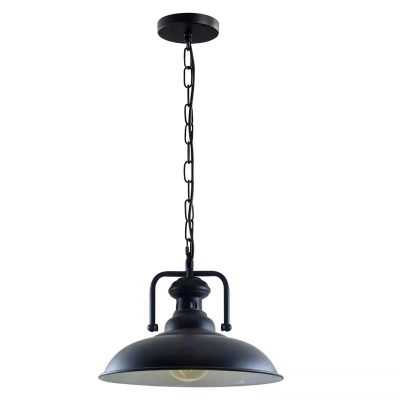 Vintage Pendelleuchte Schwarz Ø32cm Höhenverstellbar ~3718
