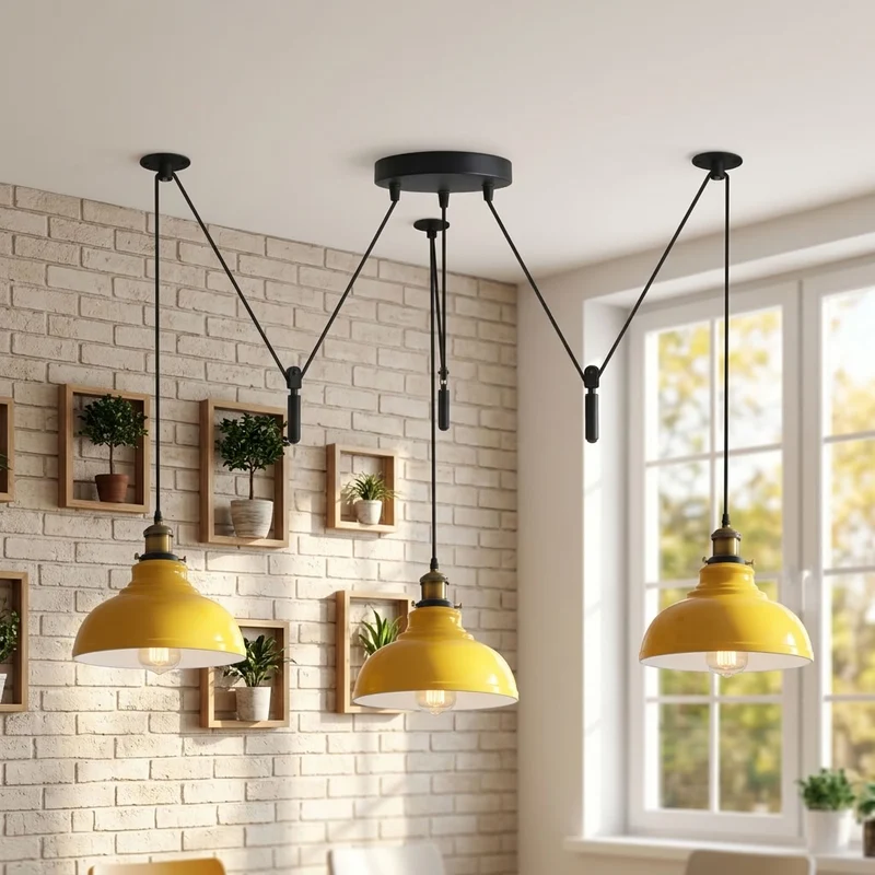 Skulpturale Pendelleuchte – Dezentrale Vintage Hängelampe Loft | Ø 29cm | E27 ~3723