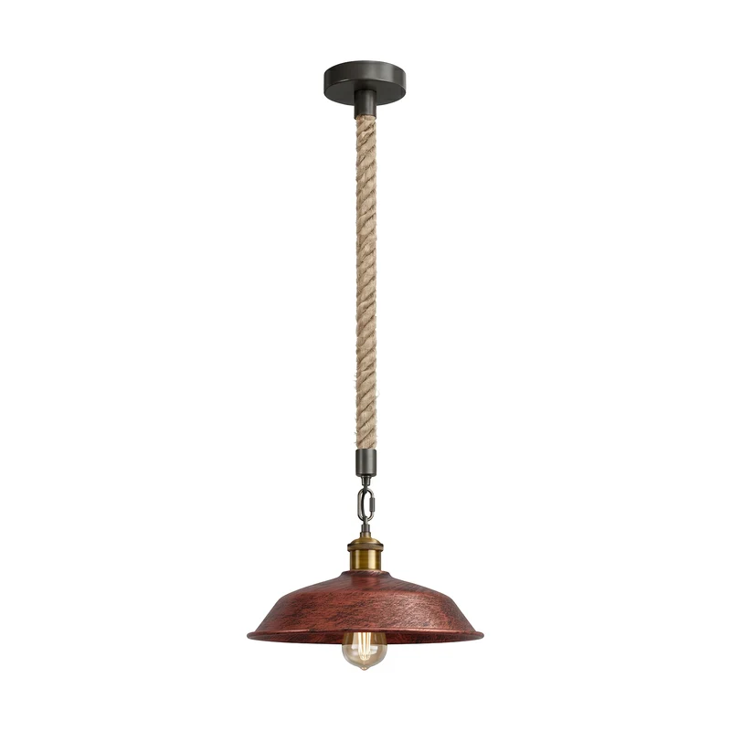 Retro Hanfseil Gastro hangeleuchten Metallkuppel E27 ~3703