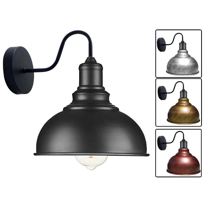 LEDSONE Vintage Wandlampe Industrial Schwanenhals E27 ~3716
