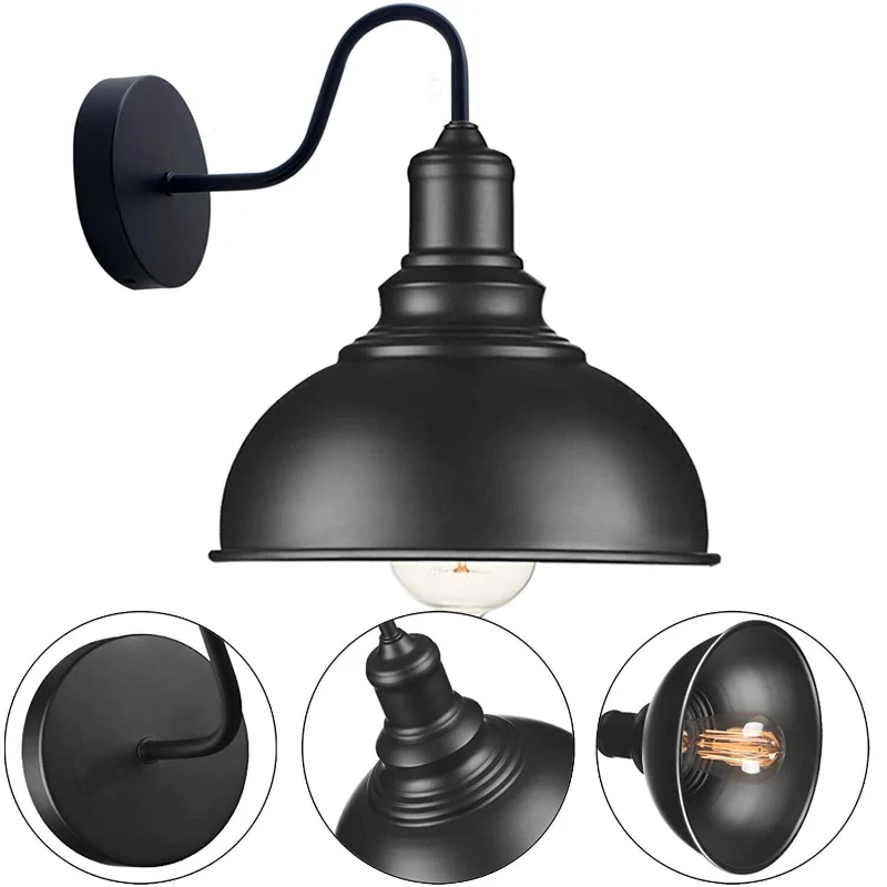 LEDSONE Vintage Wandlampe Industrial Schwanenhals E27 ~3716