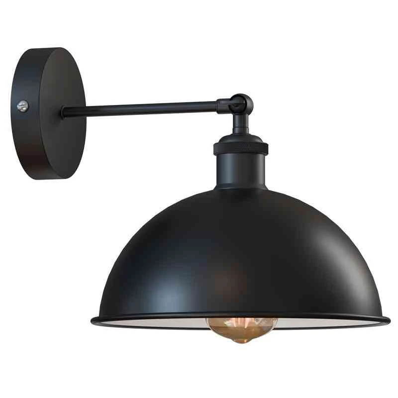Gelenk Wandleuchte Schwarz – Industrie Loft Nachttisch Leselampe | Ø21cm | E27 ~3924
