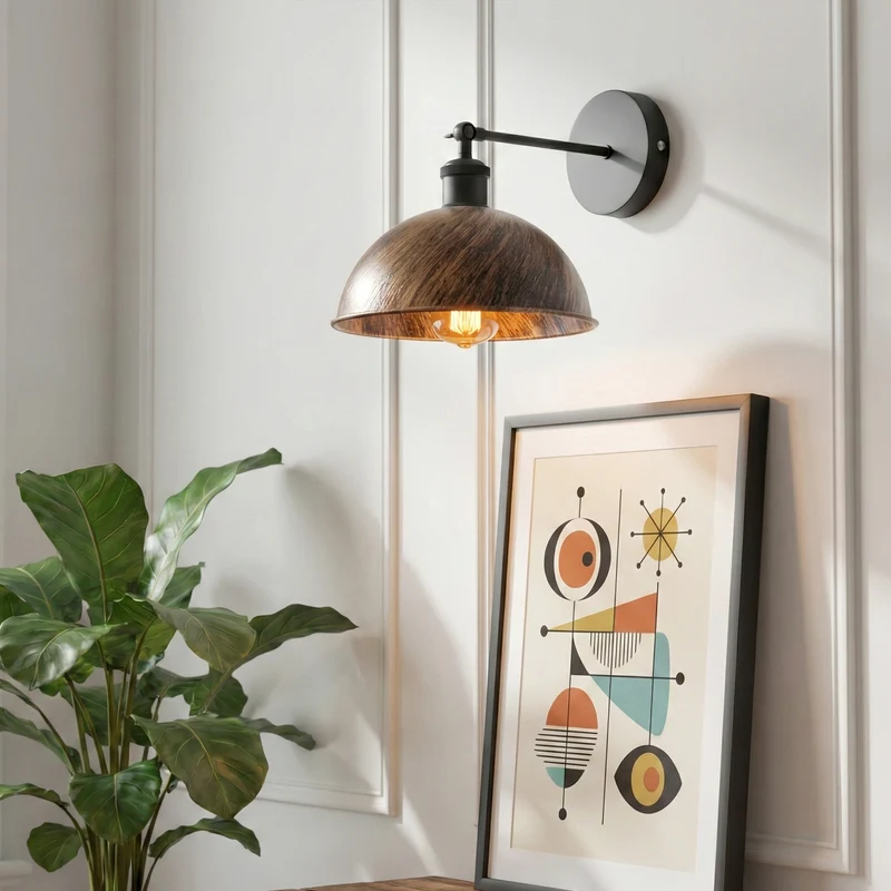 Gelenk Wandleuchte Schwarz – Industrie Loft Nachttisch Leselampe | Ø21cm | E27 ~3924