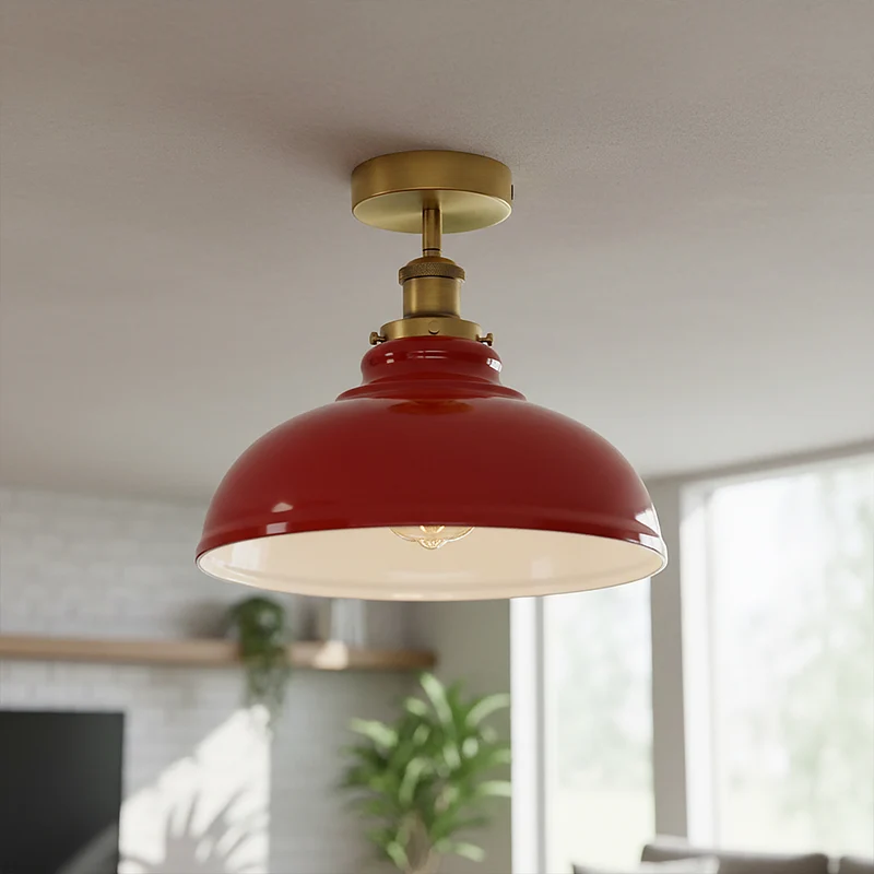 Industrie Deckenleuchte – Vintage Unterputz Halbschalen Lampe | Ø29cm | E27 ~3922