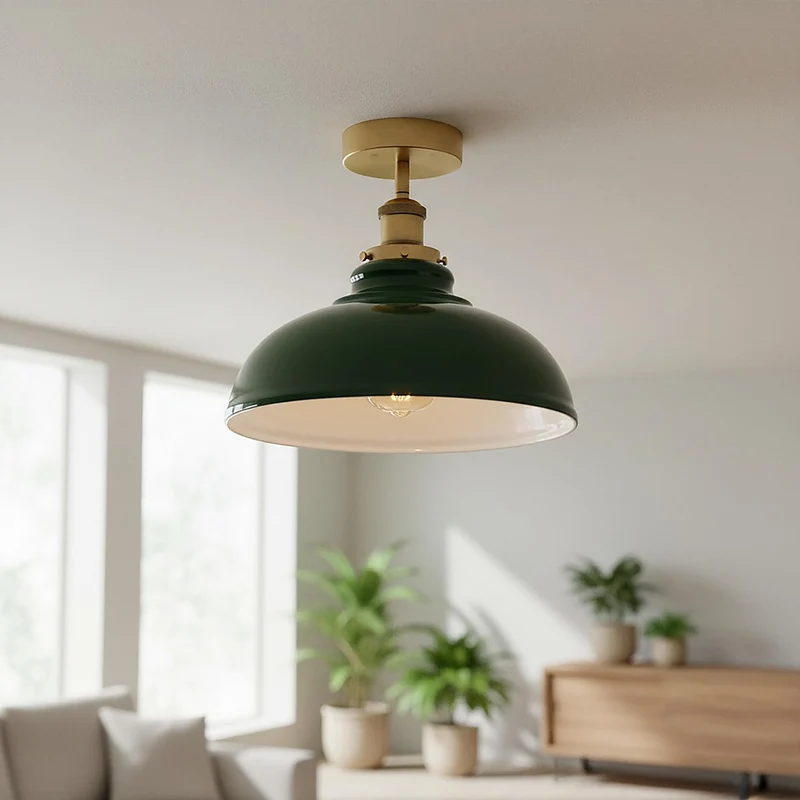 Industrie Deckenleuchte – Vintage Unterputz Halbschalen Lampe | Ø29cm | E27 ~3922