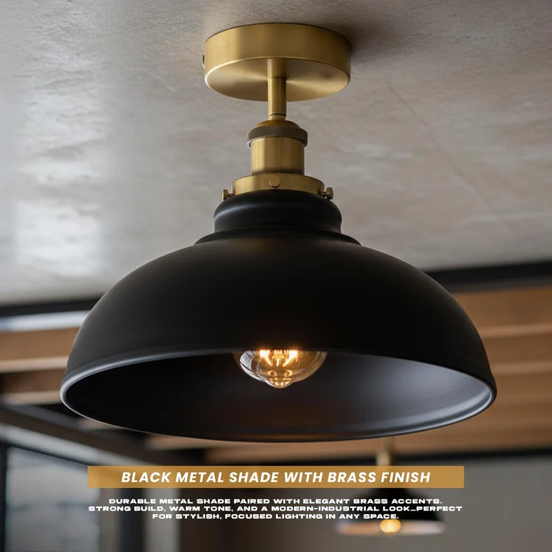 Industrie Deckenleuchte – Vintage Unterputz Halbschalen Lampe | Ø29cm | E27 ~3922