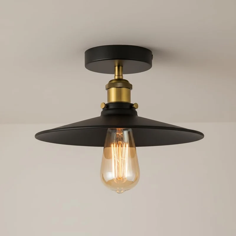 Vintage Fabriklampe – Industrie Unterputz Deckenleuchte Flur ~3920
