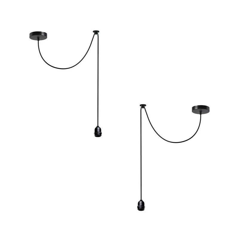 IP44 Hängeleuchte Außen E27 Schwarz 2m kabel Dezentral Pendelleuchte ~3917