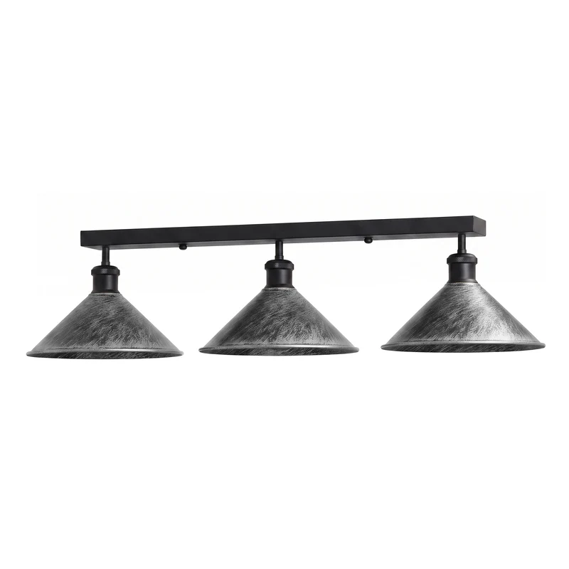 Vintage Fabriklampe 3-flammiger Industrie Deckenbalken ~3916