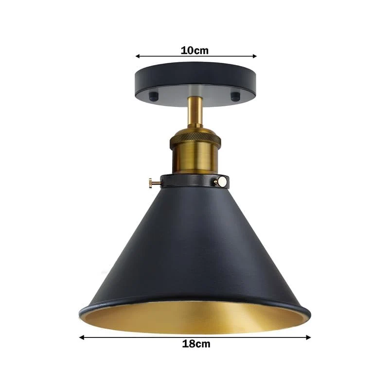Industrial Deckenleuchte Flush Mount Metall Vintage ~3625