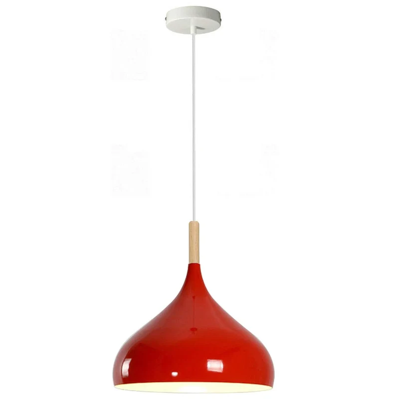 Skandinavische Pendelleuchte aus Holz & Metall Moderne Kücheninsel E27 ~3796