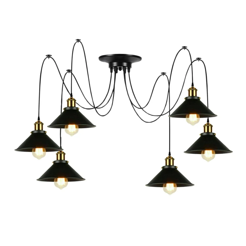 LEDSONE Vintage 6-flammige Pendelleuchte Spider ~3711