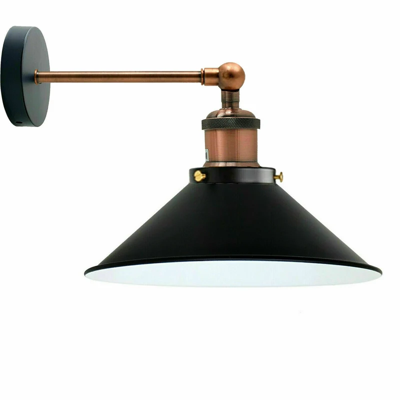 Retro Industrie Wandleuchte Farbig Kegelschirm Verstellbar E27 ~3710