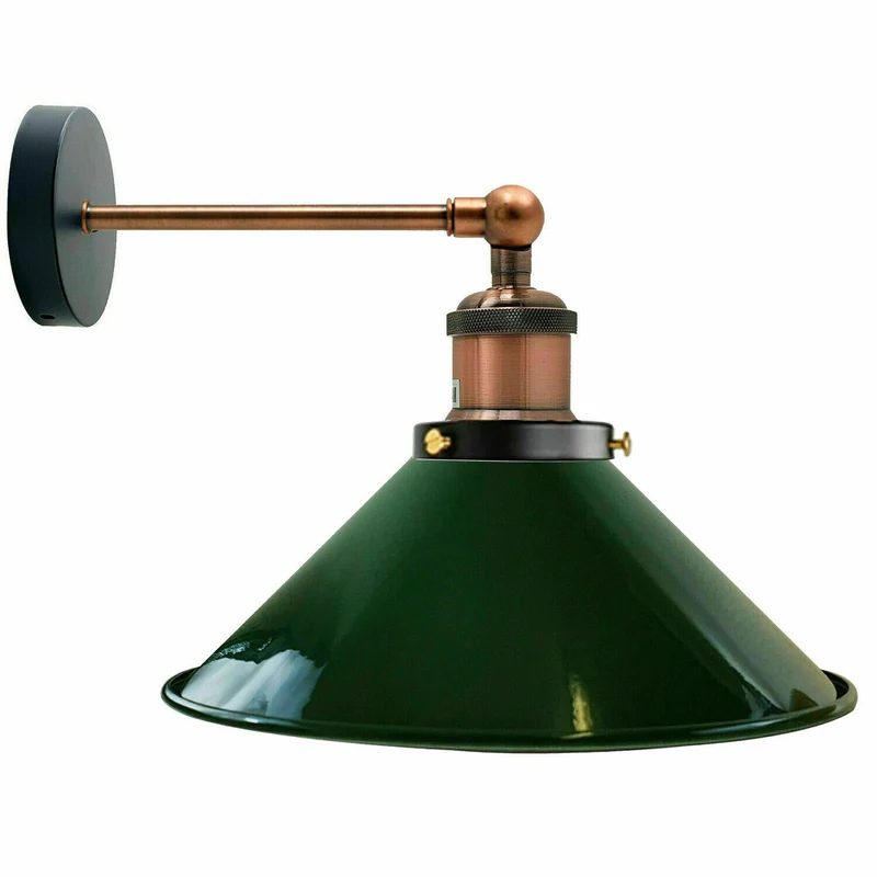 Retro Industrie Wandleuchte Farbig Kegelschirm Verstellbar E27 ~3710